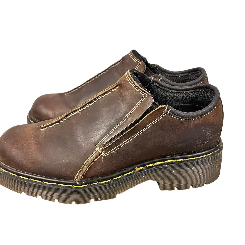 Vintage Men's 8 Dr.Martens style 8729 slip on loafer dark brown made in England